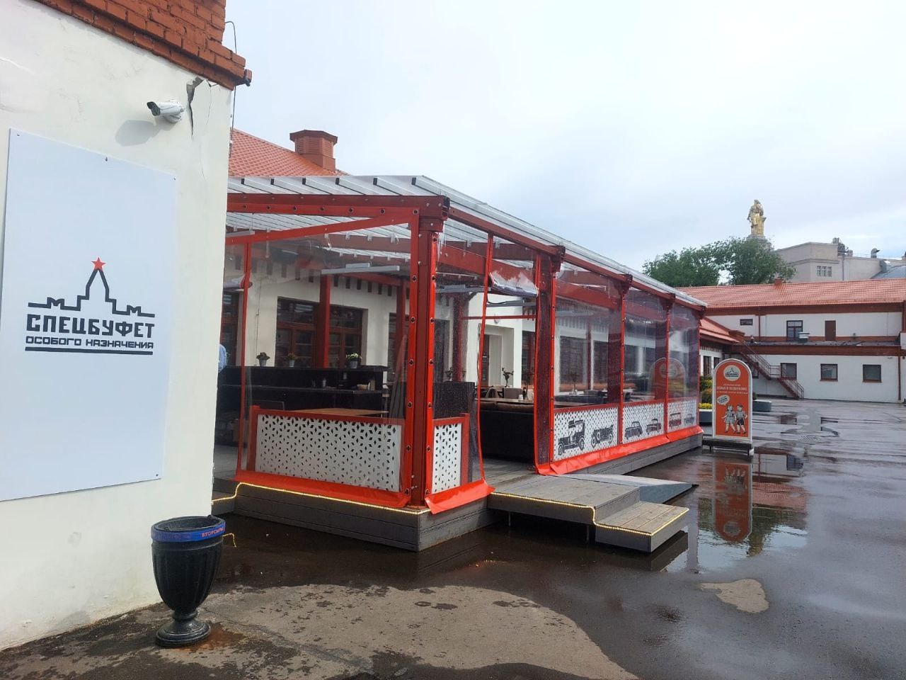 ПВХ шторы для летней террасы кафе в Заречье